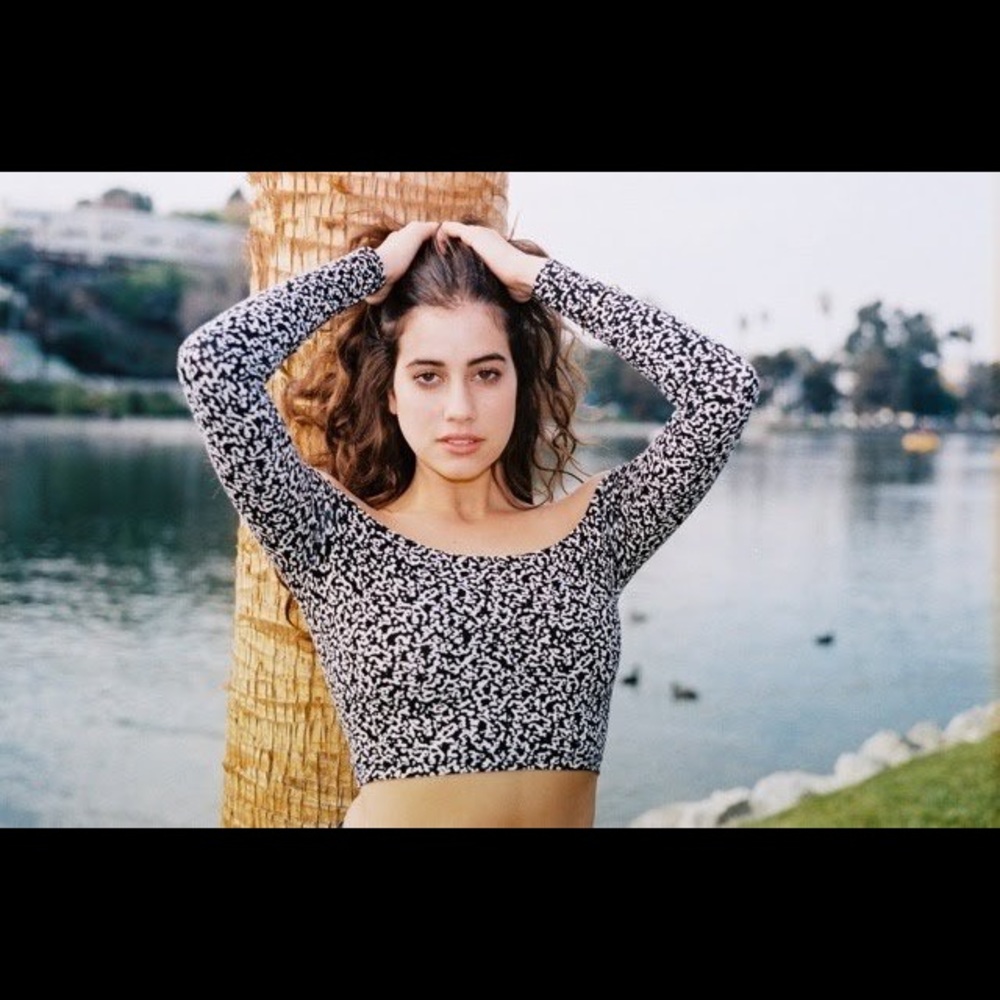 American Apparel Winie Print off shoulder cotton